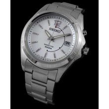 Latest 2013 White Dial Seiko Kinetic Ska475p1 - No Batteries Required, Ever