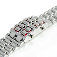 Lava Faceless Mens Bracelet Cool Sport Wrist Watch Unisex Square Dial Silver S/s