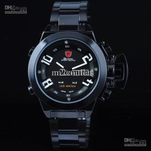 Led Digital Quartz Watches Date Alarm Stainless Steel Men Sport Shar