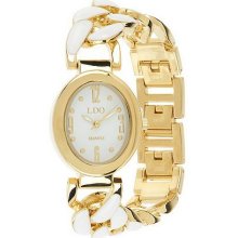 Linea by Louis Dell'Olio Enamel Link Watch - White - One Size