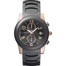 Links of London Chronograph Rose Gold Plated Black Watch 6030.0384