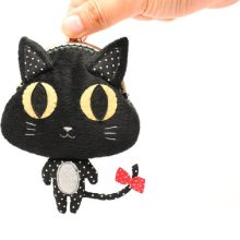 Little black cat clutch purse