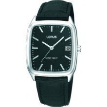 Lorus Mens Black Dial Black Strap Designer Watch â€“ Rxd67ex9