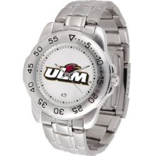 Louisiana Monroe Logo- Mens Sport Steel Watch