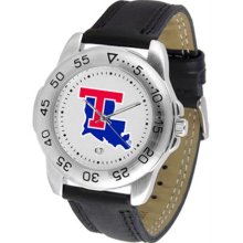 Louisiana Tech Bulldogs Mens Leather Sports Watch