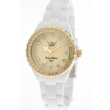 Ltd Watch Ladies Quartz Watch With Mother Of Pearl Dial Analogue Display And White Plastic Or Pu Bracelet Ltd 021503