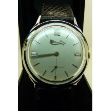 Lucien Piccard 14kt White Gold Mechanical Watch From Early 1960's