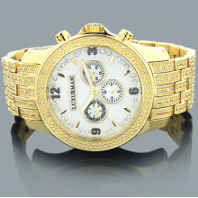 Luxurman Mens Diamond Watch 1ct. Yellow Gold