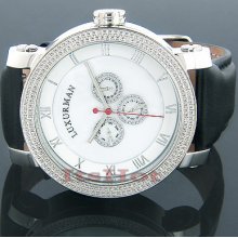 Luxurman Watches Mens VS Diamond Watch .18ct White MOP