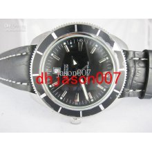 Luxury Automatic Superocean Black Dial L Watch Dive Leather Mens Wat