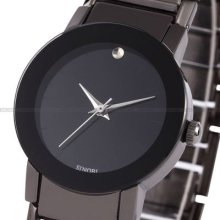 Luxury Lady Girl Black Small Case Quartz Sport Stainless Steel Analog Watch