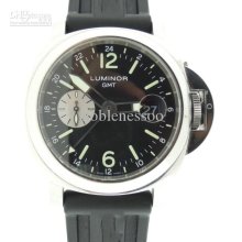 Luxury Mens Automatic Gmt Pam 88 Pam00088 Black Dial Rubber Strap Wa