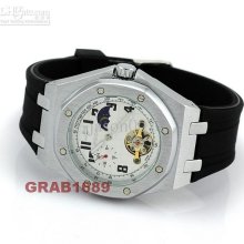 Luxury Men's Automatic Tourbillon Glass Back Watches Sports Wristwat