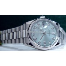 Luxury Men's Sapphire Platinum Mens Diamond President Automatic Watc