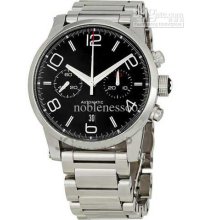 Luxury Mens Timewalker Sapphire Black Dial Stainless Steel Automatic