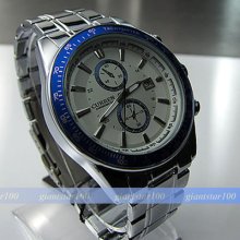 Luxury Quartz Hour Date Dial Day Analog Sport Men Steel Wrist Watch Wh34