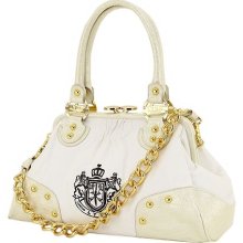 LYDC Purse Chain Handbags Luxury Kisslock Satchel (White)