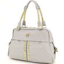 LYDC Studded Handbags Ricci and Giovanni Purses Light Gray