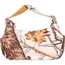 M&F Western Pink Camo & Rhinestone Zip Top Handbag