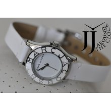 Marc By Marc Jacobs Watch Silver Case Mini Band White Leather Mbm1097