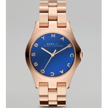 MARC by Marc Jacobs 36.5mm Rose Golden Watch, Maliblue