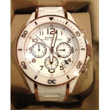 Marc By Marc Jacobs White Ceramic Rock Chrono Limited Edition Mbm9510