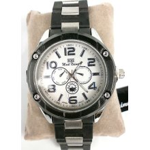 Mark Naimer Mens Nautical Watch Black Silver Tone Dial Gift Box 2174im Td191