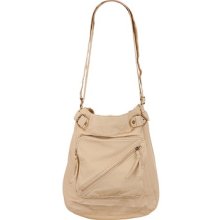 Maurices Double Buckle Angled Zipper Crossbody Bag Natural