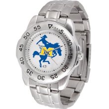 McNeese State University Men's Stainless Steel Logo Watch