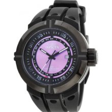 Men Invicta 836 Force Black Stainless Steel Force Quartz GMT Pink