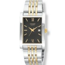 Men`s Citizen Roman Numeral Dial Stainless Steel Watch