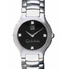 Men`s Esq By Movado Watch W/ Black Dial & Stainless Steel Bracelet