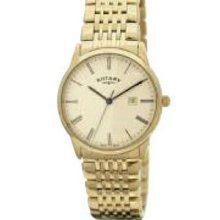 Men`s Rotary Classic Gold-plated Bracelet Watch W/ Round Dial