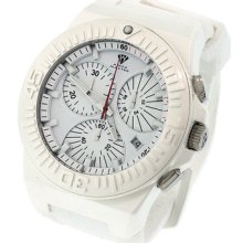 Men's Aqua Master White Dial White Band White Steel Case Chronograph Watch W339