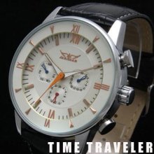 Mens Automatic Mechanical 6 Hands Wrist Watch Date Week