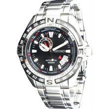 Men's Automatic Stainless Steel Case and Bracelet Black Tone Dial Date Display