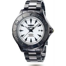 Men's Black Stainless Steel Pro Diver Automatic White Dial