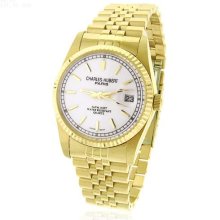 Men's Charles Hubert 14K Gold-Plated Stainless Steel Off-White Dial Watch