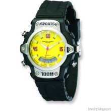 Men's Charles Hubert Rubber BandYellow Dial Sport Watch