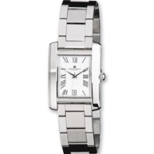 Mens Charles Hubert Stainless Steel Rectangular Watch