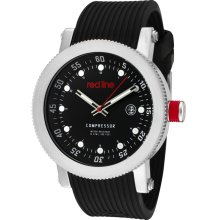 Men's Compressor Black Dial Black Silicone