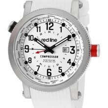 Men's Compressor World Time White Dial White Textured Silicone ...