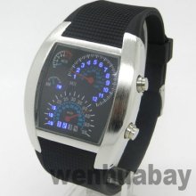 Mens Cool Tvg Led Dot Matrix Speedometer Watch With Gift Box