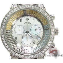 Mens Diamond Aqua Master Watch Round Cut Color Si1 19639 3.60ct