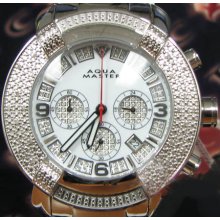 Mens Diamond Aqua Master Ornament Watch 0.20ct