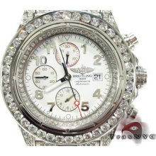 Mens Diamond Breitling Super Avenger Fully Watch 2 Round Cut Color 20.00ct