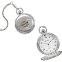 Men's Fashion Pocket Watch Traditional Style Silver Tone Engravable