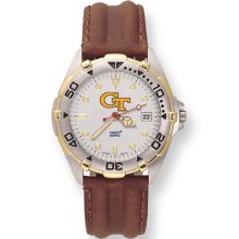 Mens Georgia Tech All-Star Leather Band Watch Ring