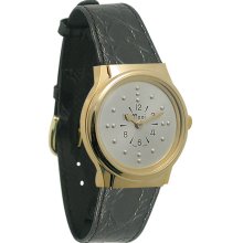 Mens Gold-Tone Automatic Braille Watch