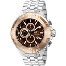 Mens Invicta Pro Diver Reef 12357 Brown Sunray Dial Quartz Chronograph Watch